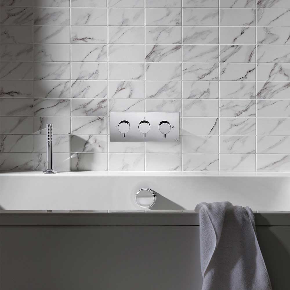 Crosswater MPRO 2 Outlet Concealed Thermostatic Shower Valve (3 Handles ...