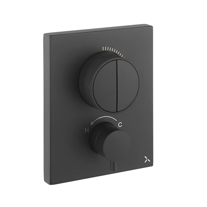 Crosswater MPRO Push 2 Outlet Concealed Valve with Crossbox Technology - Matt Black