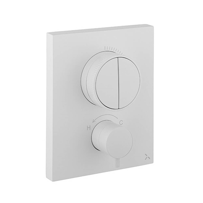 Crosswater MPRO Push 2 Outlet Concealed Valve with Crossbox Technology - Matt White