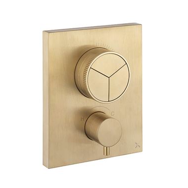 Crosswater MPRO Push 3 Outlet Concealed Valve - Crossbox Technology - Brushed Brass