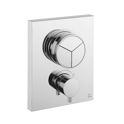 Crosswater MPRO Push 3 Outlet Concealed Valve with Crossbox Technology - Chrome