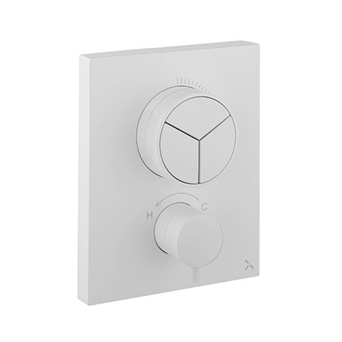 Crosswater MPRO Push 3 Outlet Concealed Valve with Crossbox Technology - Matt White