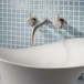 Crosswater MPRO Wall Mounted Basin Mixer with Twin Levers & Spout - Brushed Stainless Steel