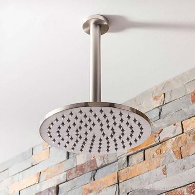 Crosswater Mike Pro 200mm Round Fixed Shower Head - Brushed Stainless Steel