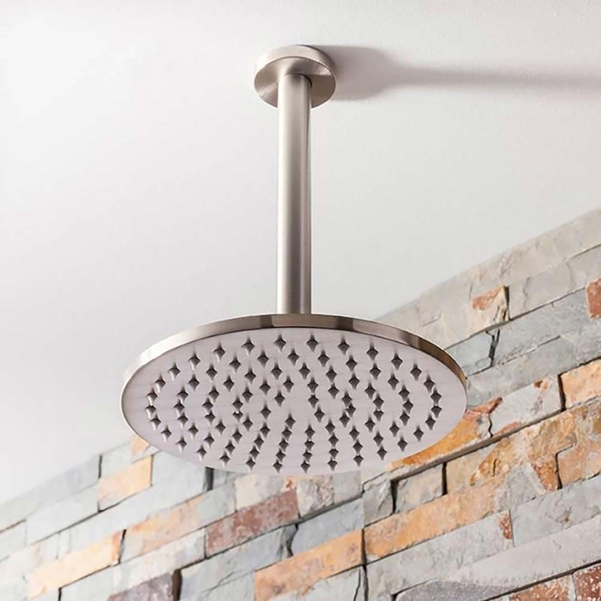 Crosswater MPRO 200mm Round Fixed Shower Head - Brushed Stainless Steel
