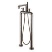 Crosswater Union Floorstanding Bath Shower Mixer Tap with Levers - Brushed Black Chrome