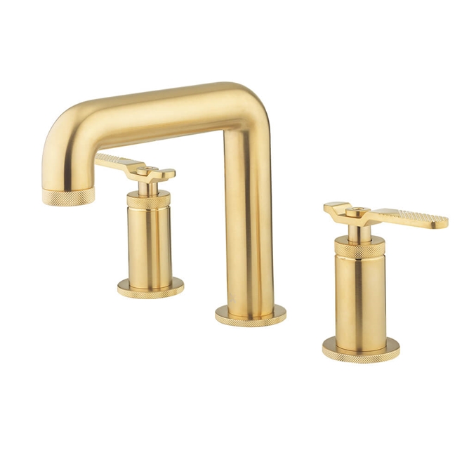 Crosswater Union 3 Hole Basin Mixer Tap with Levers - Brushed Brass