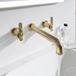 Crosswater Union 3 Hole Wall Mounted Basin Mixer Tap with Levers - Brushed Brass