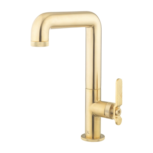 Crosswater Union Tall Basin Mixer Tap - Brushed Brass