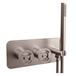 Crosswater Union 2 Outlet Concealed Thermostatic Bath Shower Valve with Wheels & Shower Handset - Brushed Nickel