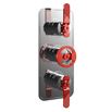Crosswater Union 2 Outlet 3 Handle Concealed Thermostatic Shower Valve with Red Wheel & Levers - Chrome