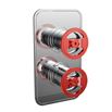 Crosswater Union 2 Outlet Concealed Thermostatic Shower Valve with Red Wheels - Chrome