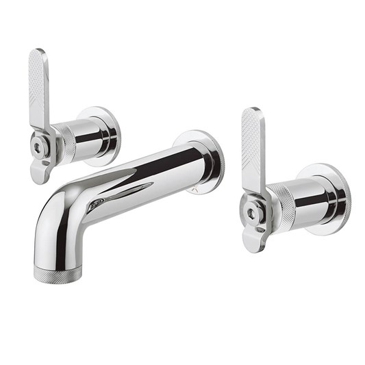 Crosswater Union 3 Hole Wall Mounted Basin Mixer Tap with Levers - Chrome
