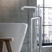 Crosswater Union Floorstanding Bath Shower Mixer Tap with Wheels - Chrome