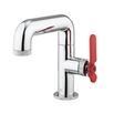 Crosswater Union WRAS Approved Mono Basin Mixer Tap - Chrome & Red Lever