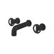 Crosswater Union WRAS Approved 3 Hole Wall Mounted Basin Mixer Tap with Wheels - Matt Black