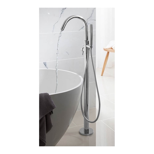 Crosswater Design Floor Standing Single Pillar Bath Mixer with Shower Handset