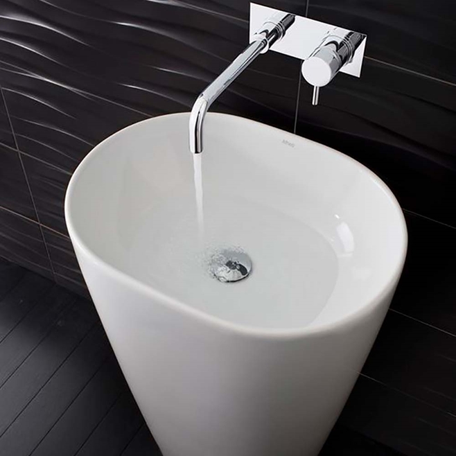 Crosswater Kai Lever Wall Mounted Basin Set with Cover Plate