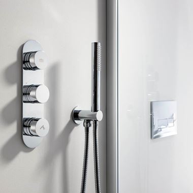 Crosswater Designer Shower Kit with Hose, Handset & Integrated Wall Outlet with Handset Attachment
