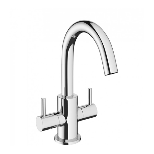 Crosswater MPRO Twin Lever Monobloc Basin Mixer with Swivel Spout
