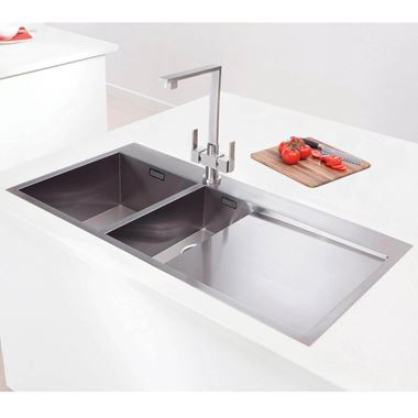 Caple Cubit 1.5 Bowl Satin Stainless Steel Sink & Waste Kit - 1000 x 520mm