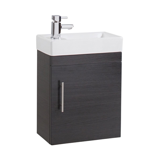 Drench Maisie 400mm Wall Hung Vanity, Small Sink Vanity Unit Black