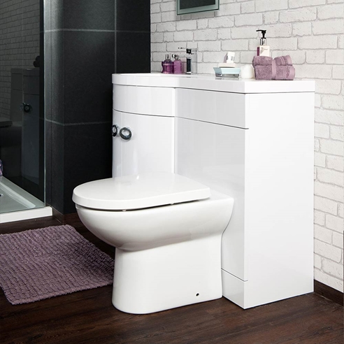 Vellamo Modern D-Shaped Back to Wall Toilet with Soft Close Seat