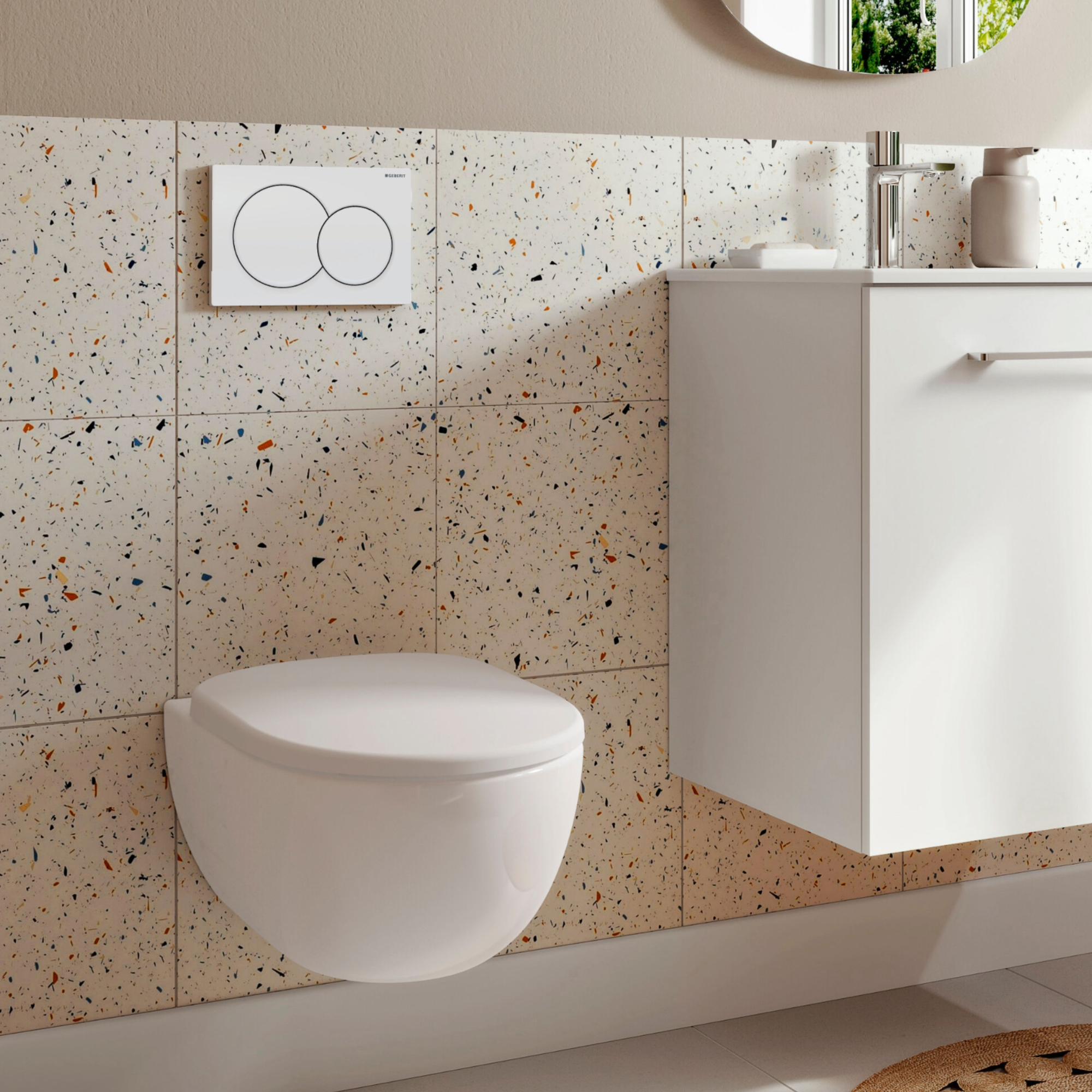 Geberit Duofix 980mm Frame & Alpha Concealed Cistern for Wall Hung Toilet