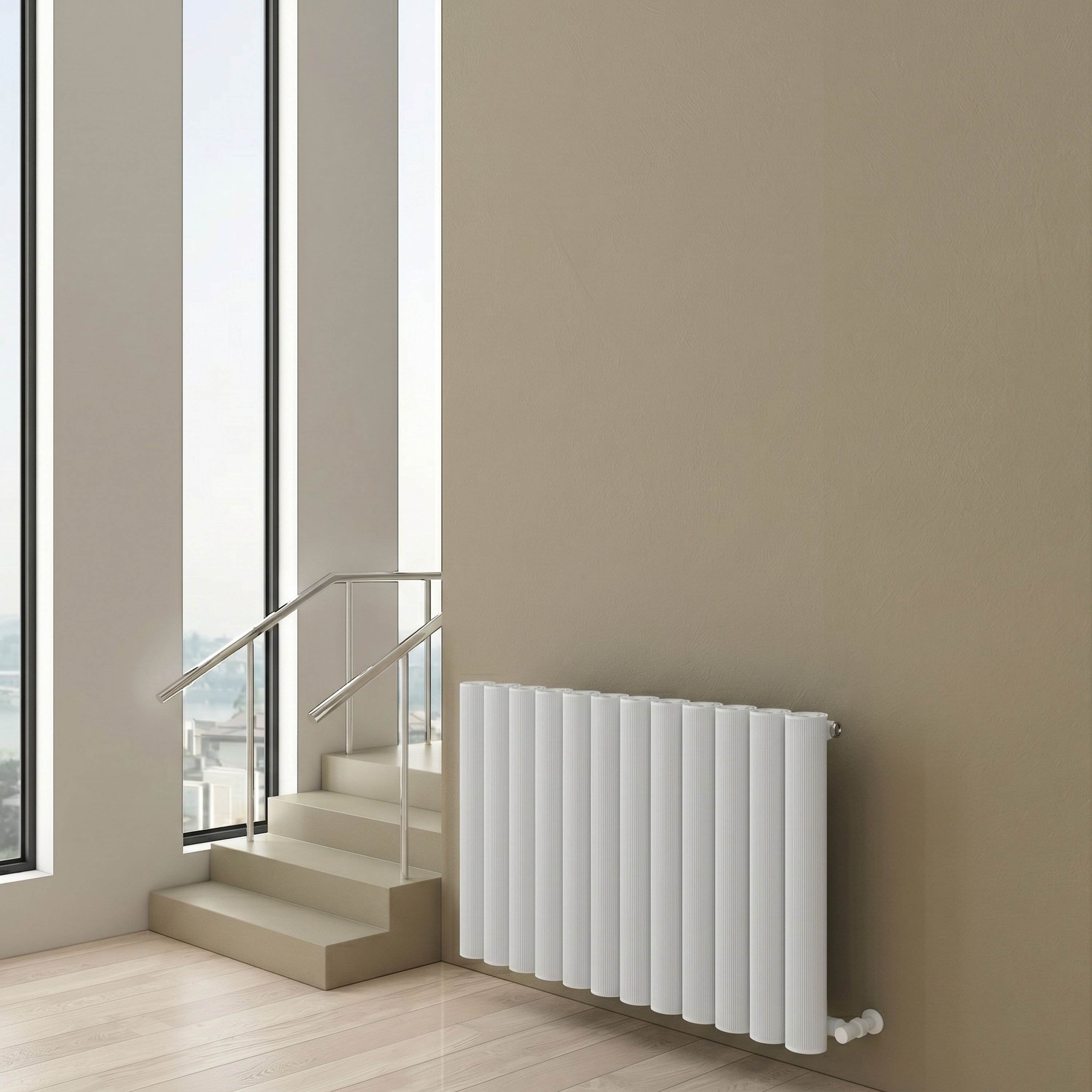 Carisa Otto Oval Single Panel Horizontal Aluminium Radiator