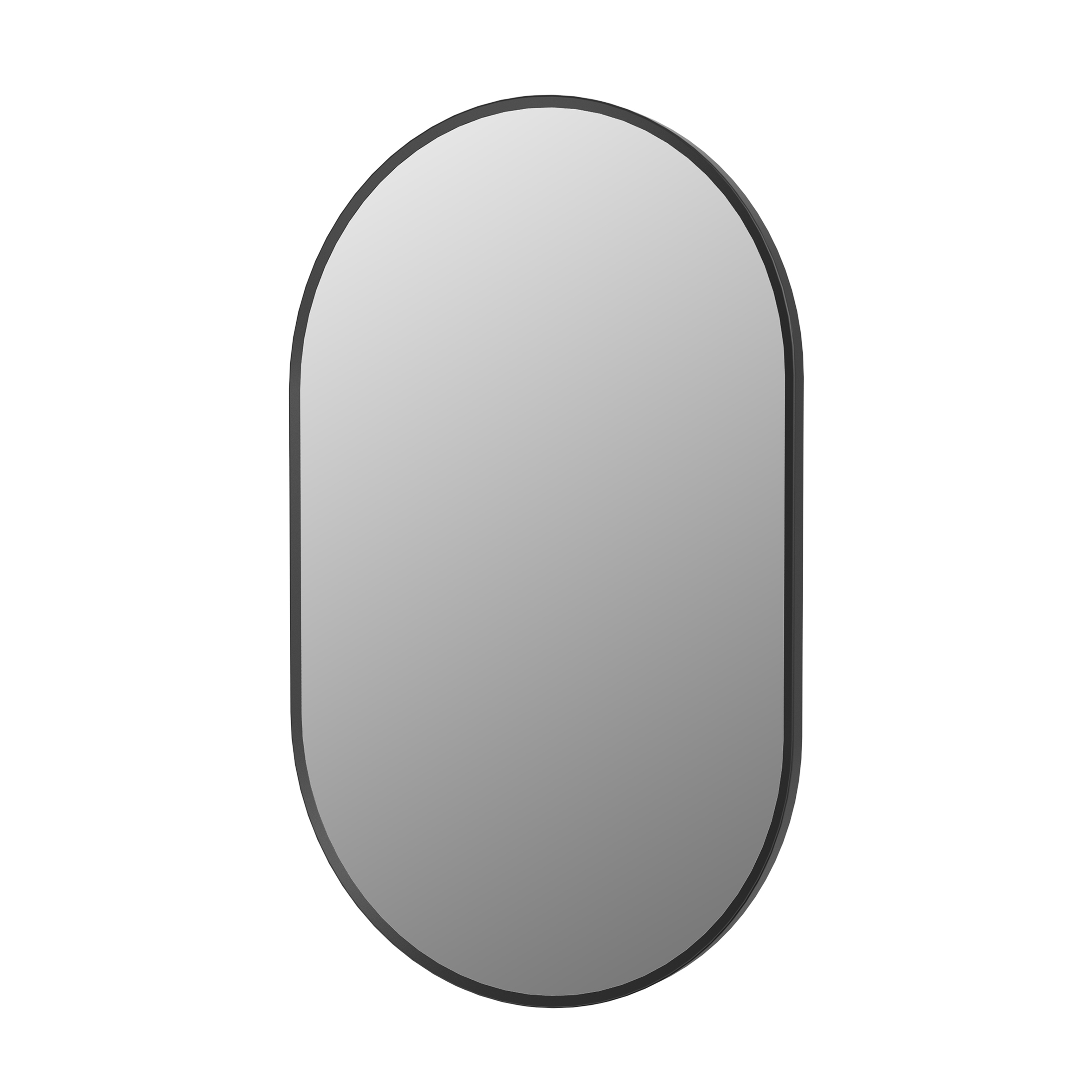 Billy Oval Framed Mirror with Set Of 2 Glass Globe Wall Lights in Matt Black