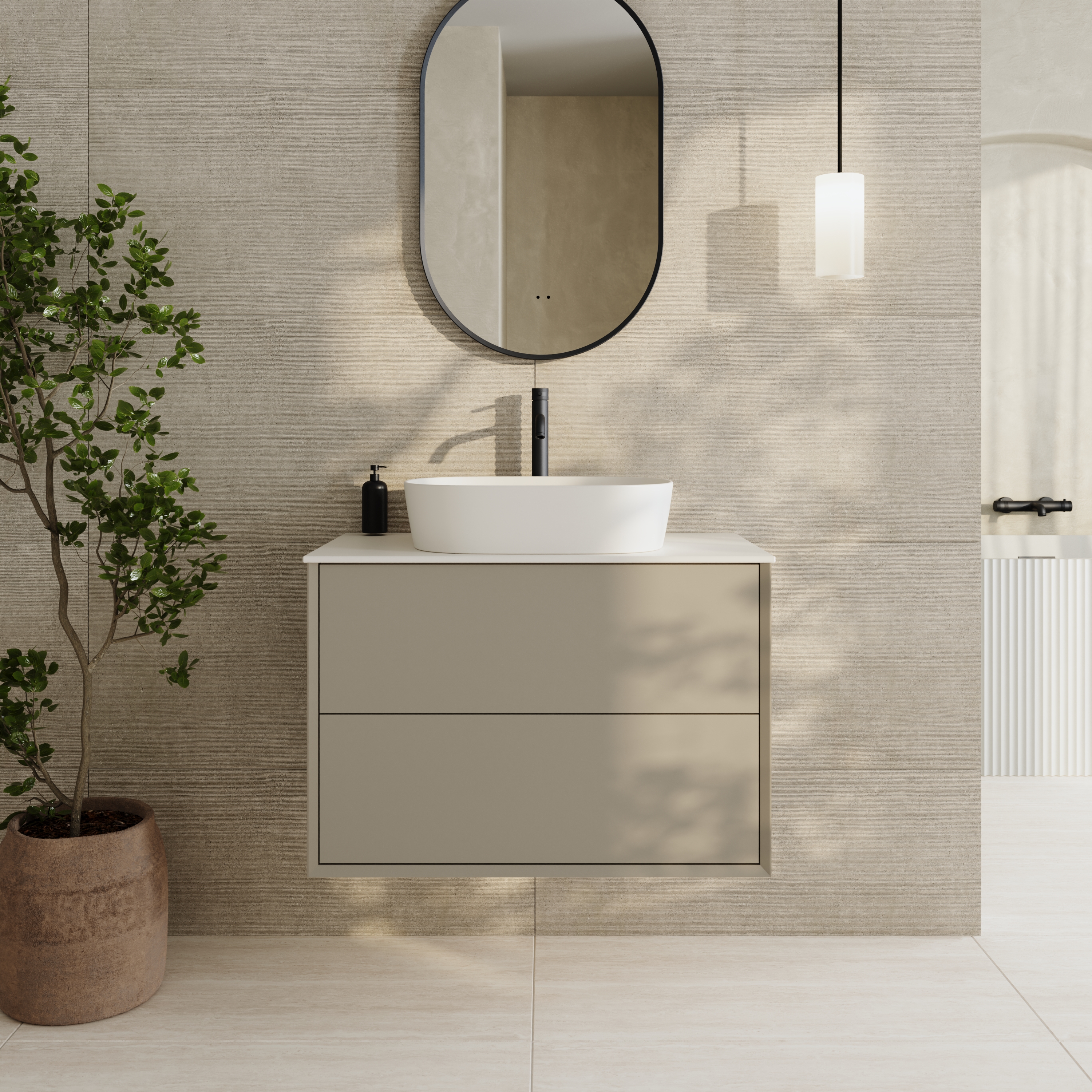 Oslo 800mm Wall Mounted Vanity Unit & Sintered Stone Countertop