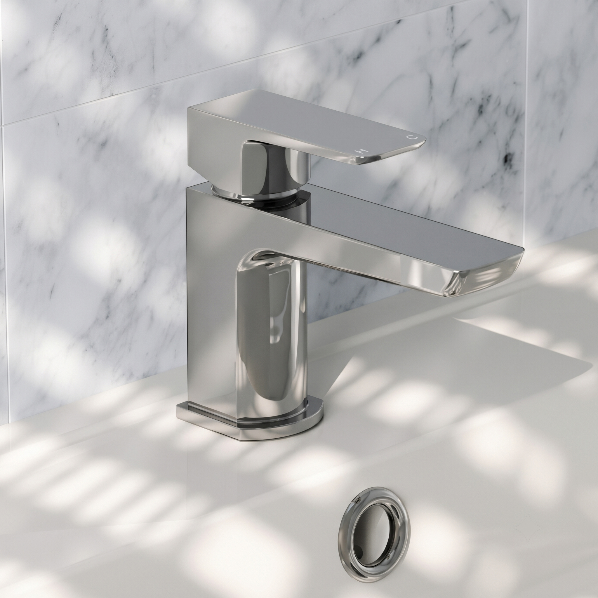 Harbour Status Mini Mono Basin Mixer Tap with Slotted Click Clack Basin Waste