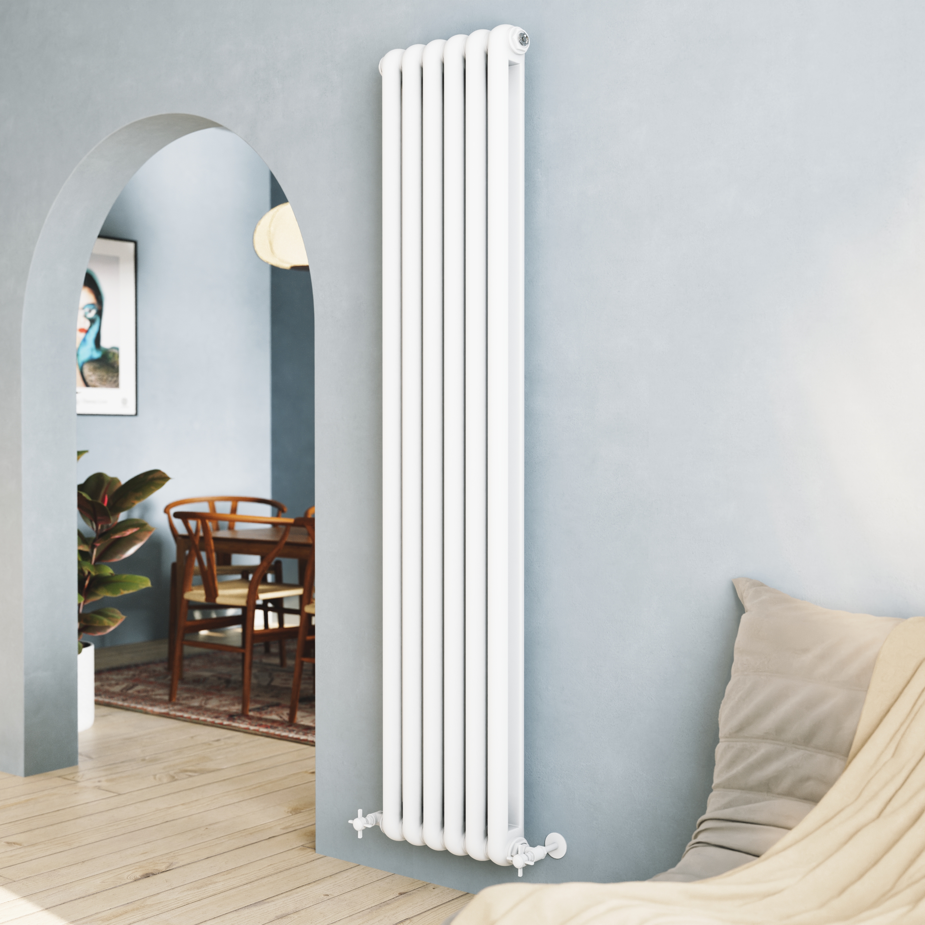 Toasty Mellow White Vertical 2 Column Radiator
