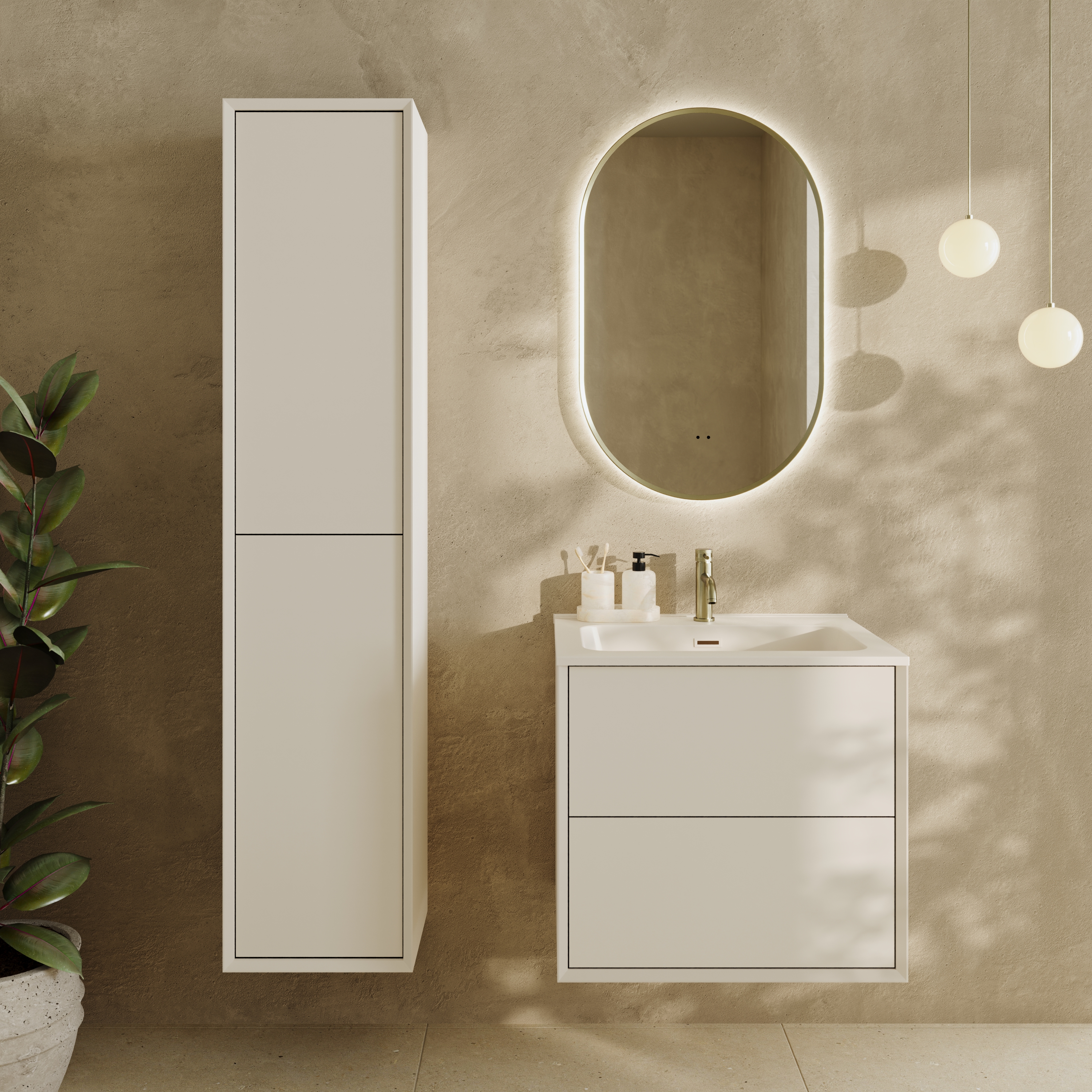 Oslo 1600mm Tall Wall Mounted Storage Unit