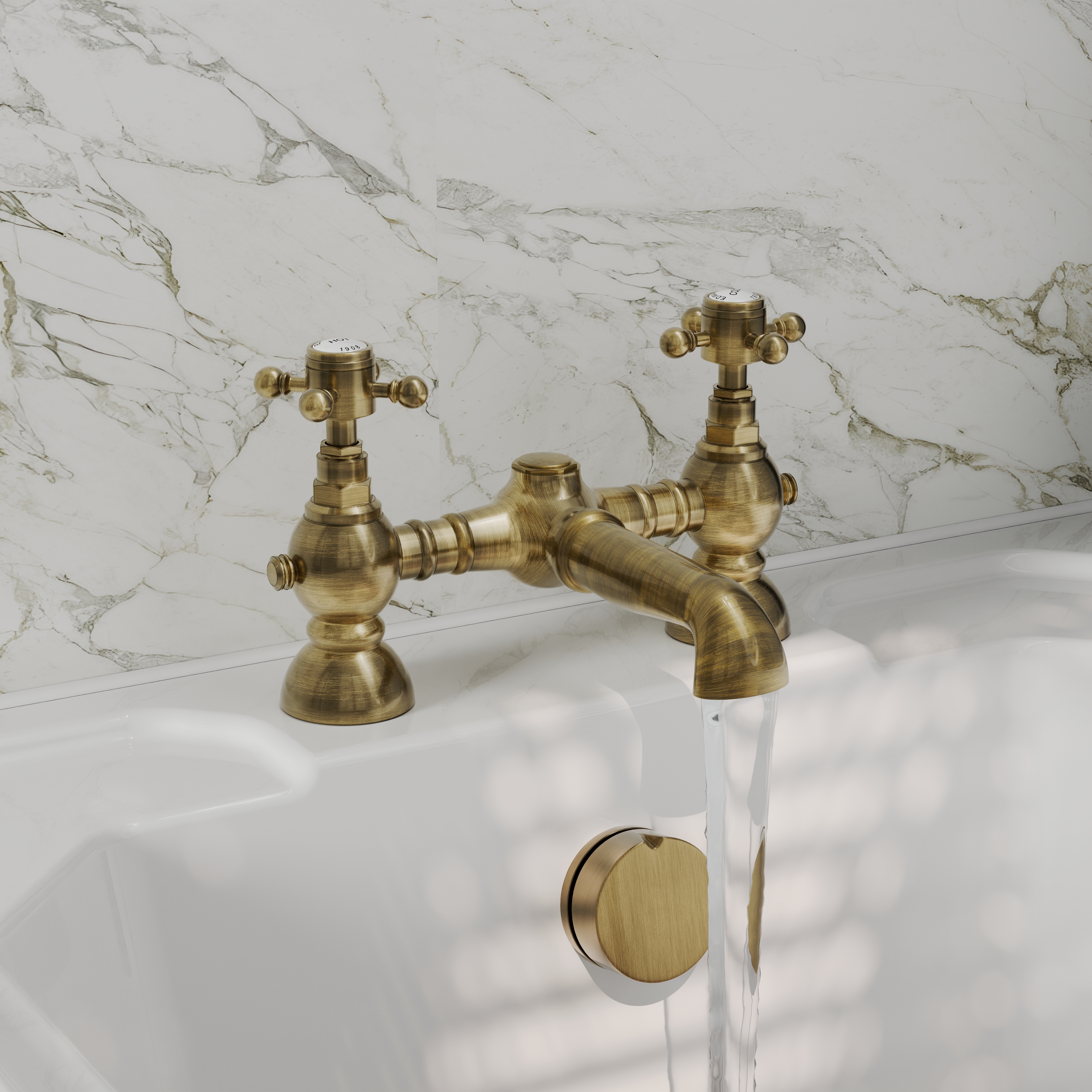 Butler & Rose Eliza Crosshead Deck Mounted Bath Filler Tap