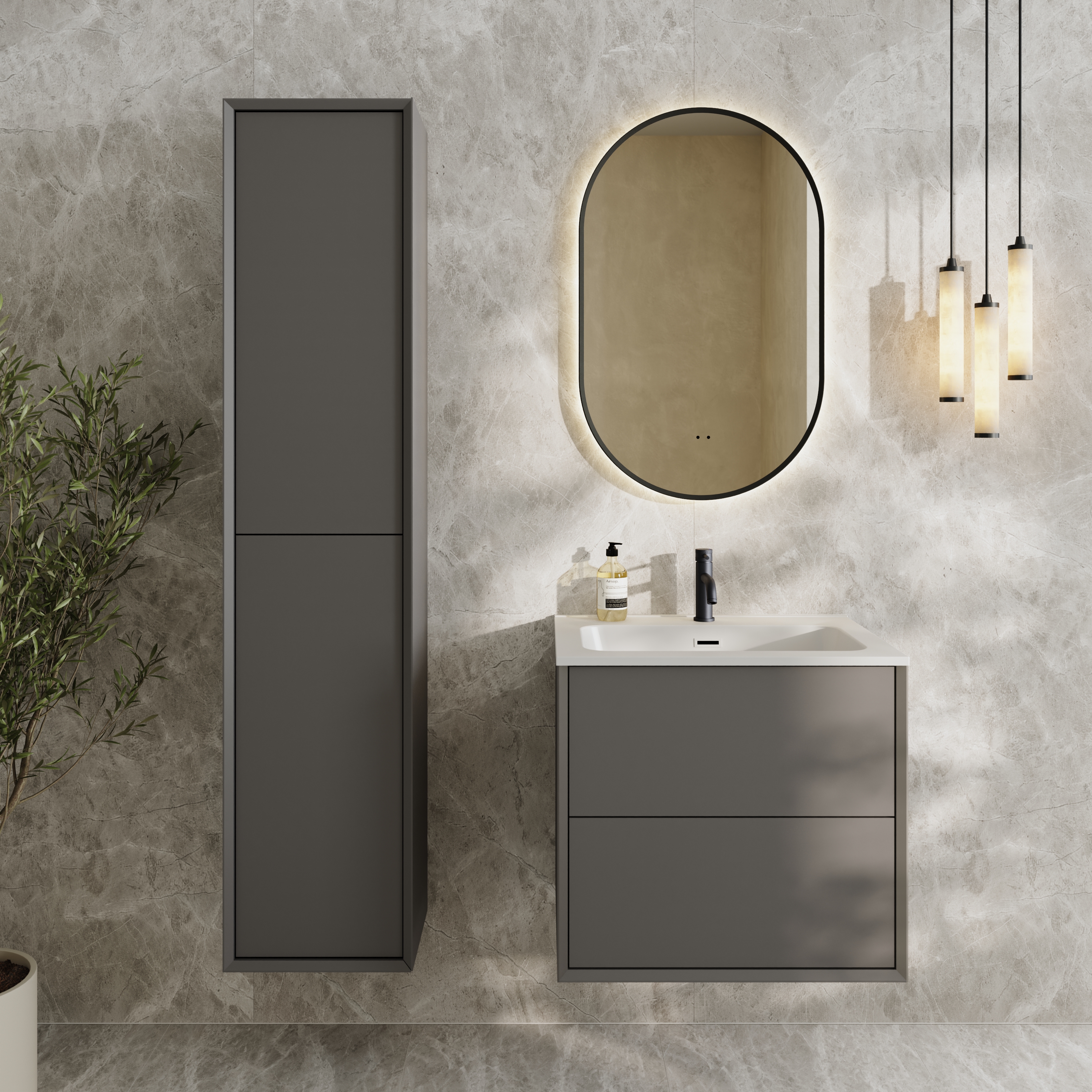 Oslo 1600mm Tall Wall Mounted Storage Unit