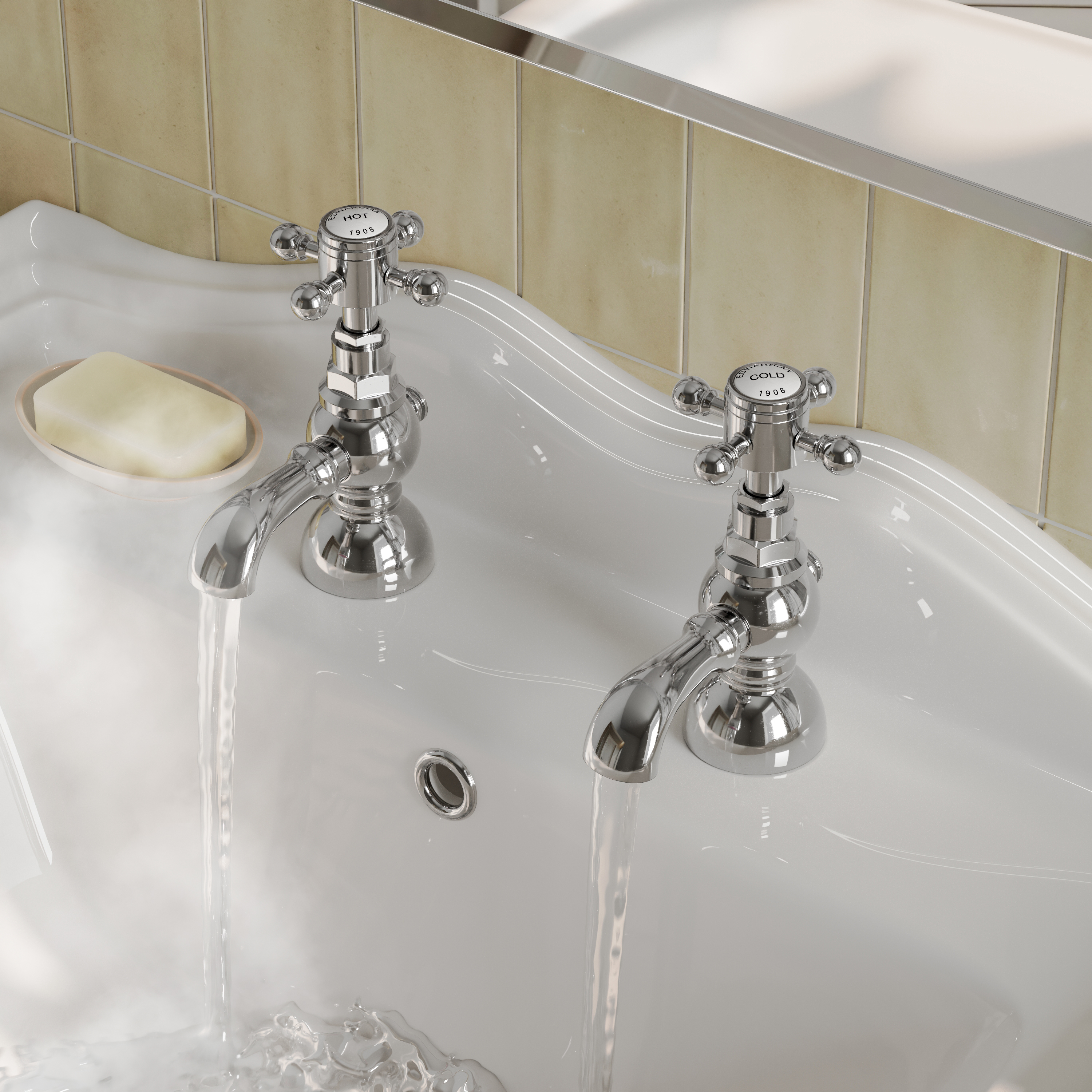 Butler & Rose Eliza Crosshead Basin Pillar Taps