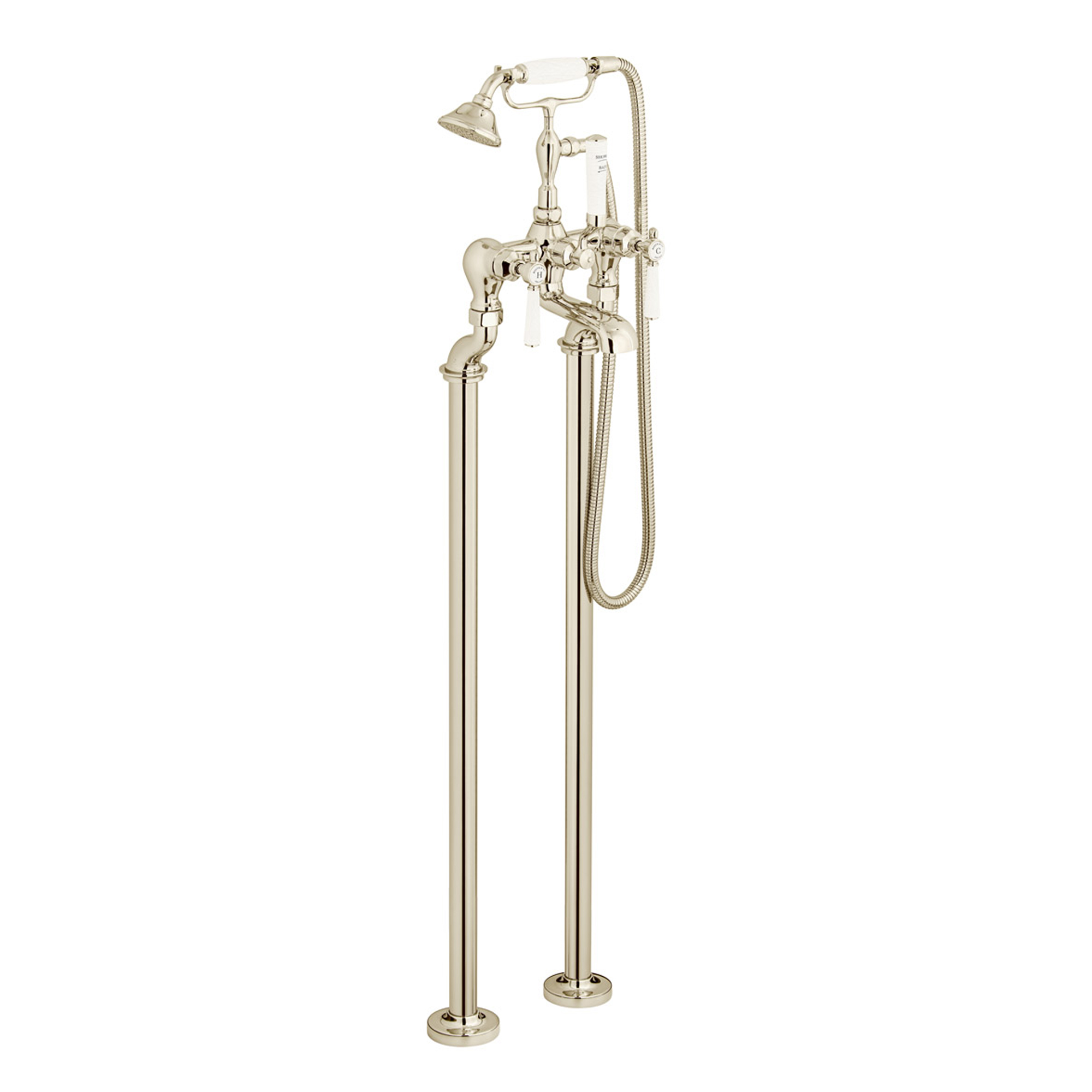 Booth & Co Axbridge Traditional Lever Floorstanding Bath Shower Mixer Tap