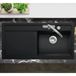 Thomas Denby Opus XL 1 Bowl Black Satin Ceramic Kitchen Sink & Presto Automatic Waste - 1000 x 510mm