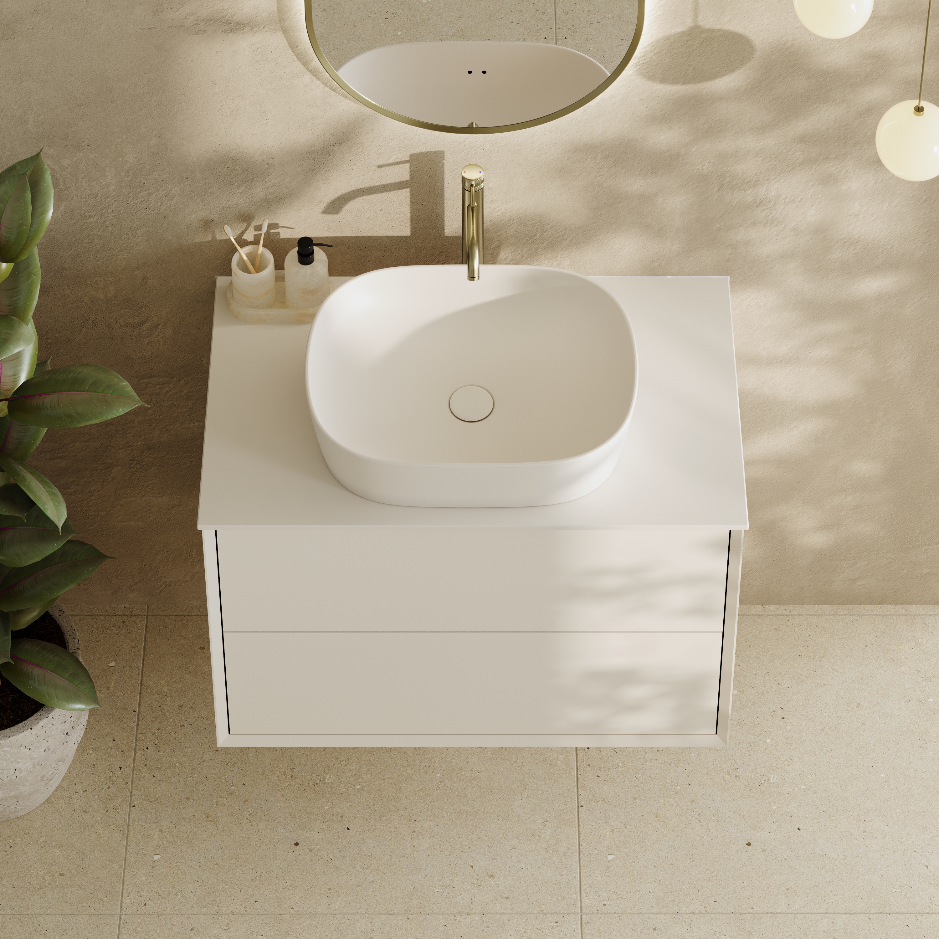 Oslo 800mm Wall Mounted Vanity Unit & Sintered Stone Countertop