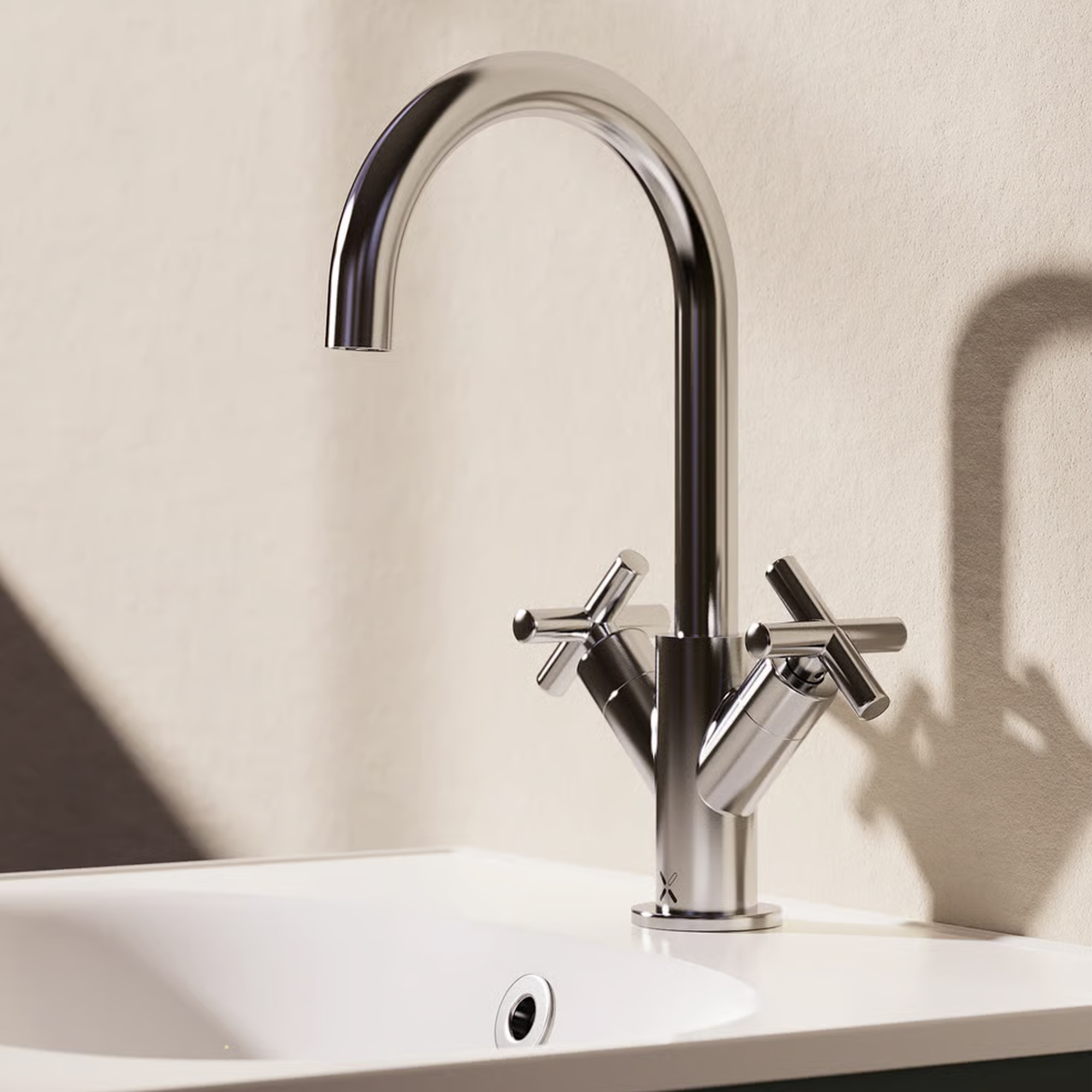 Crosswater MPRO Mono Basin Mixer Tap with Crosshead Handles