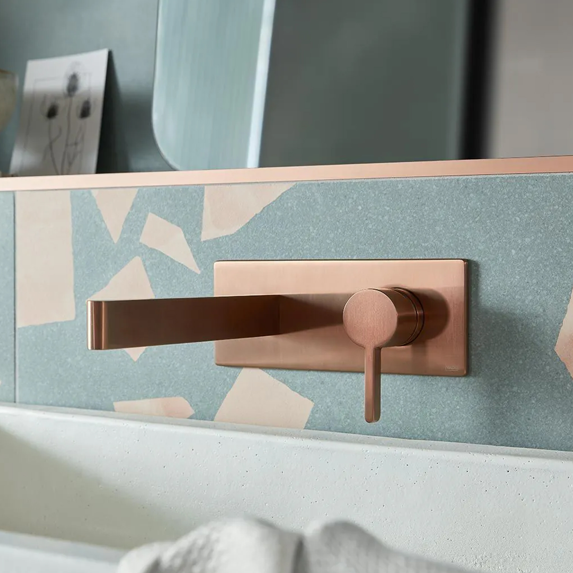 Vado Individual Edit Wall Mounted Single Lever Basin Mixer Tap with Backplate