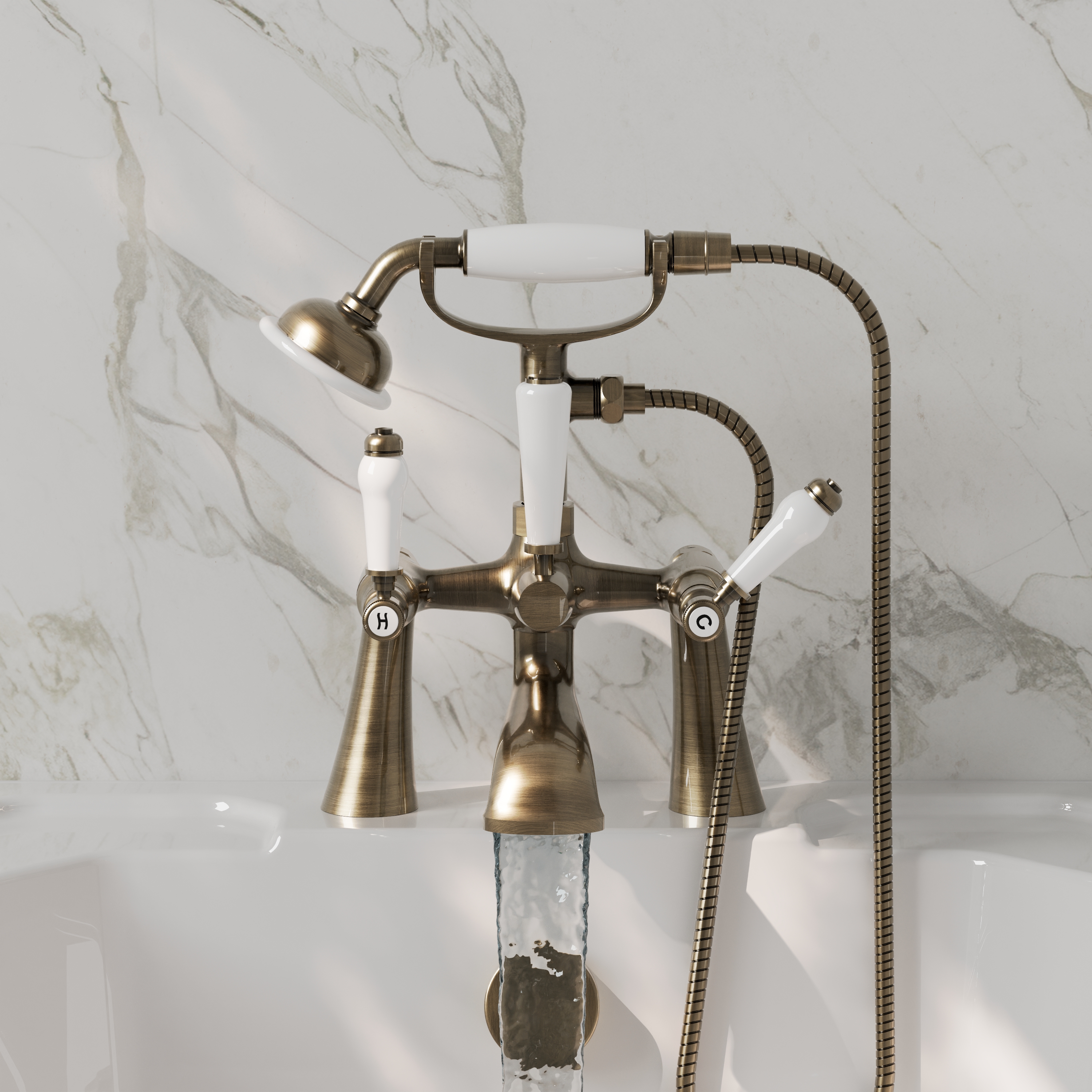 Butler & Rose Eliza Lever Deck Mounted Bath Shower Mixer Tap