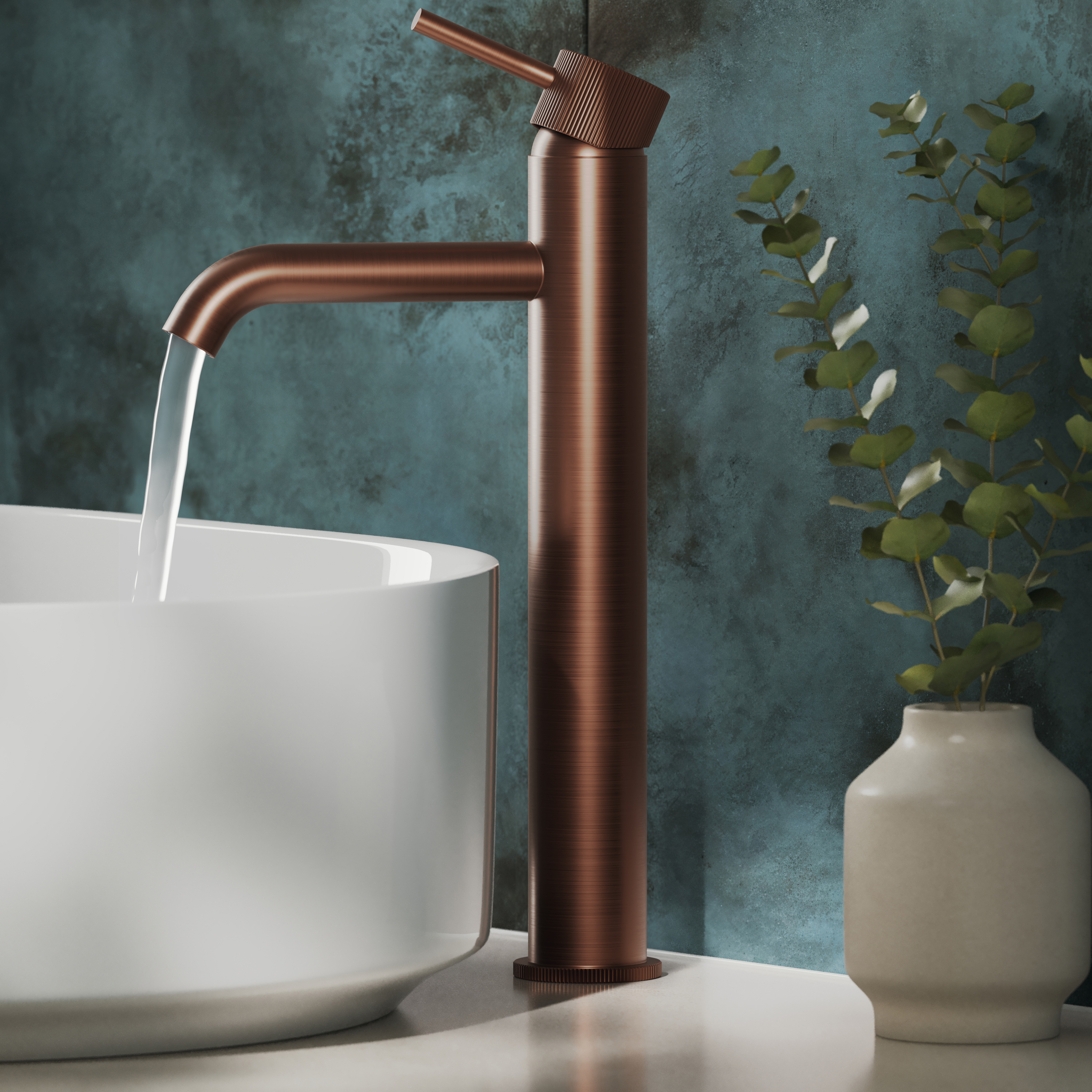 Harbour Fluted Tall Mono Basin Mixer Tap