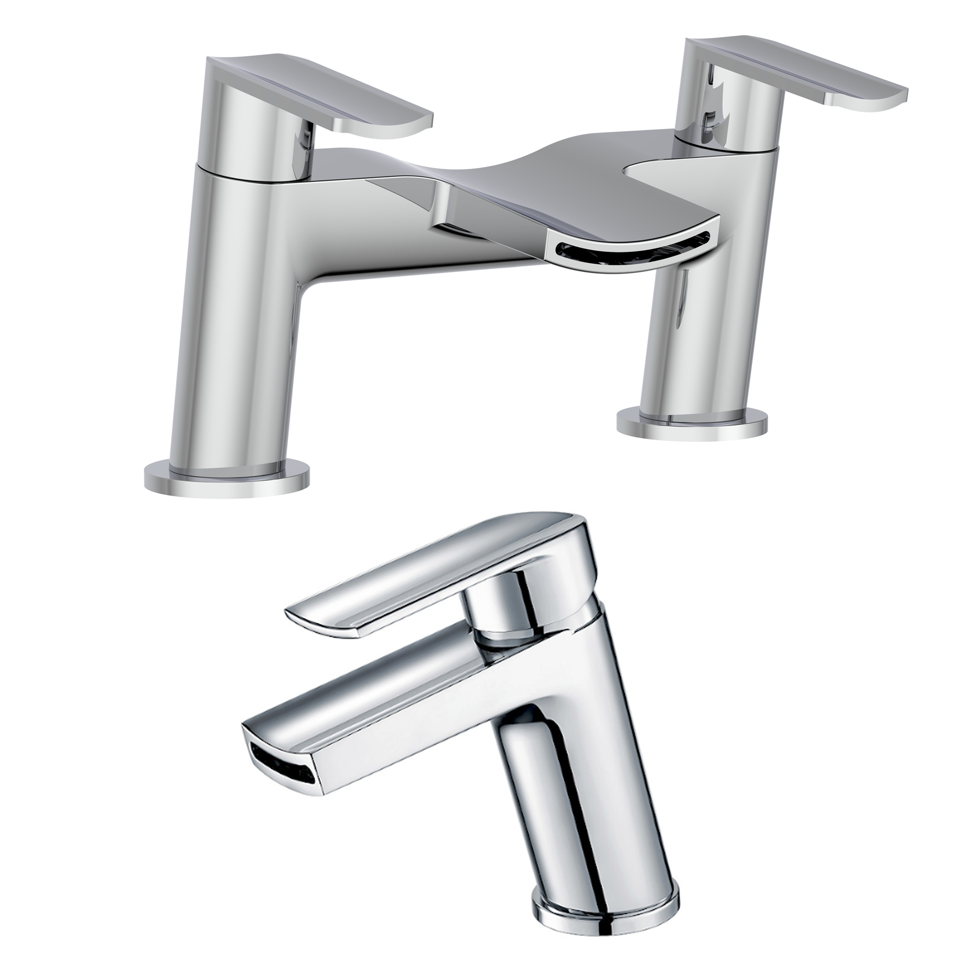 Vellamo Poise Mono Basin Mixer & Deck Mounted Bath Filler