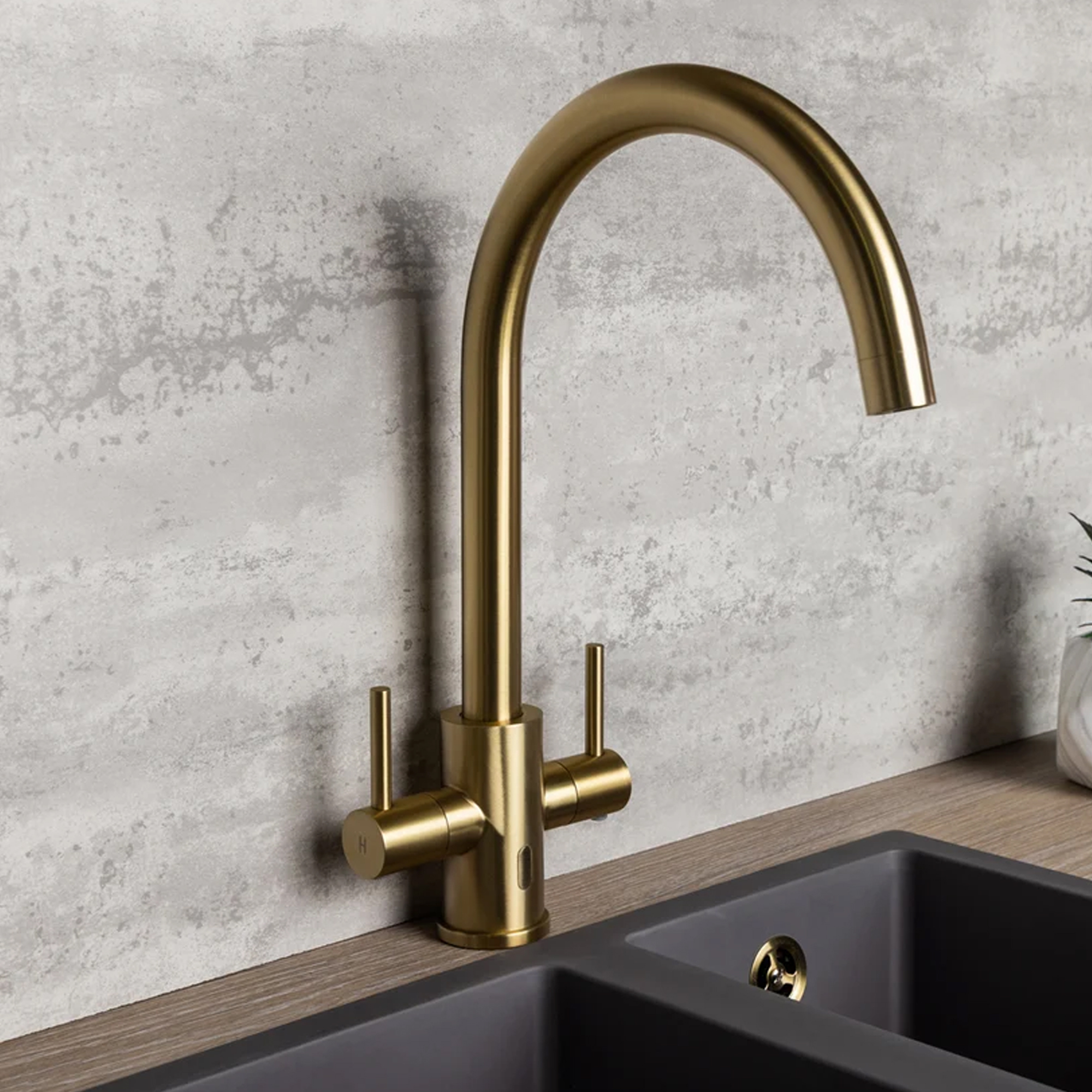 Top-Fix Torra Twin Lever Mono Kitchen Mixer Tap
