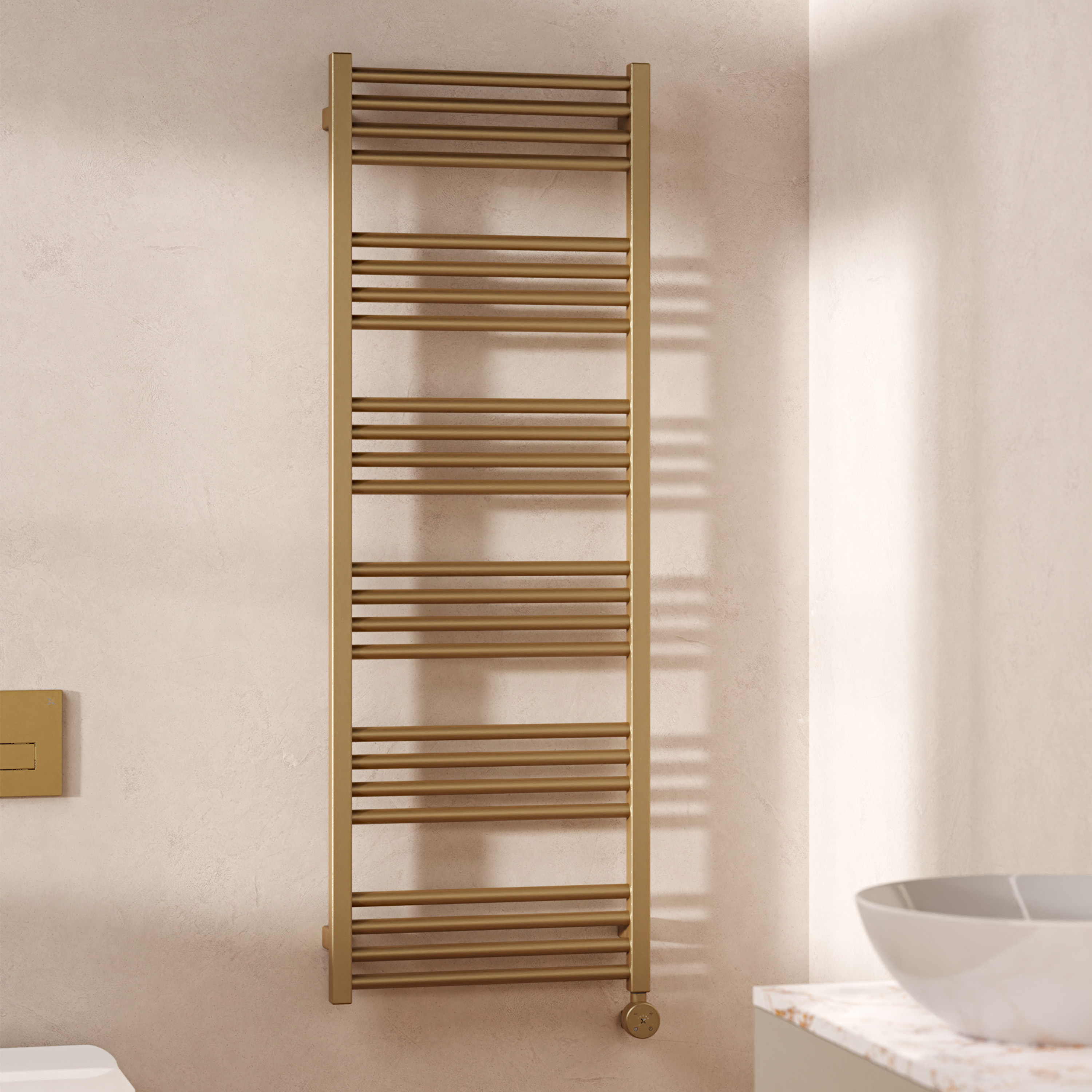 Crosswater MPRO Electric Brushed Brass Heated Towel Rail