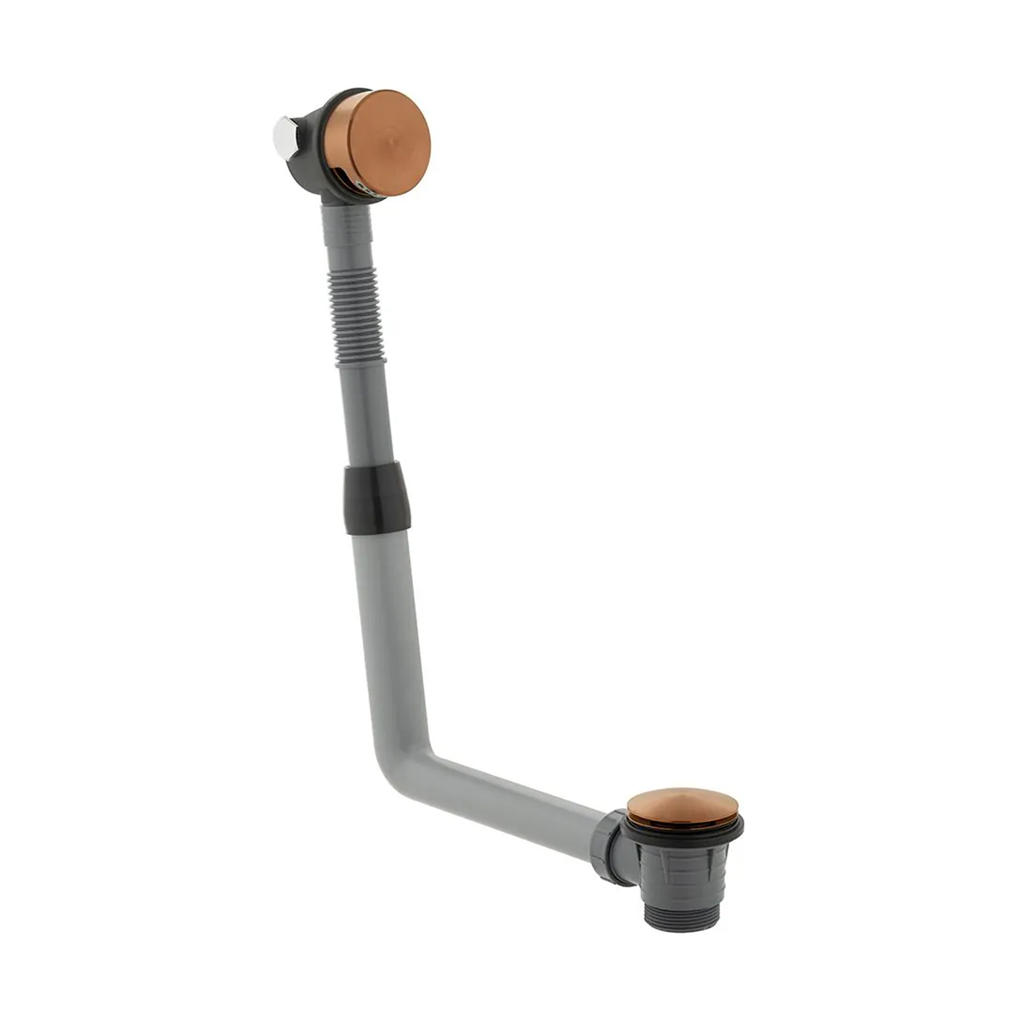 Vado Individual Round Overflow Bath Filler with Click Clack Waste