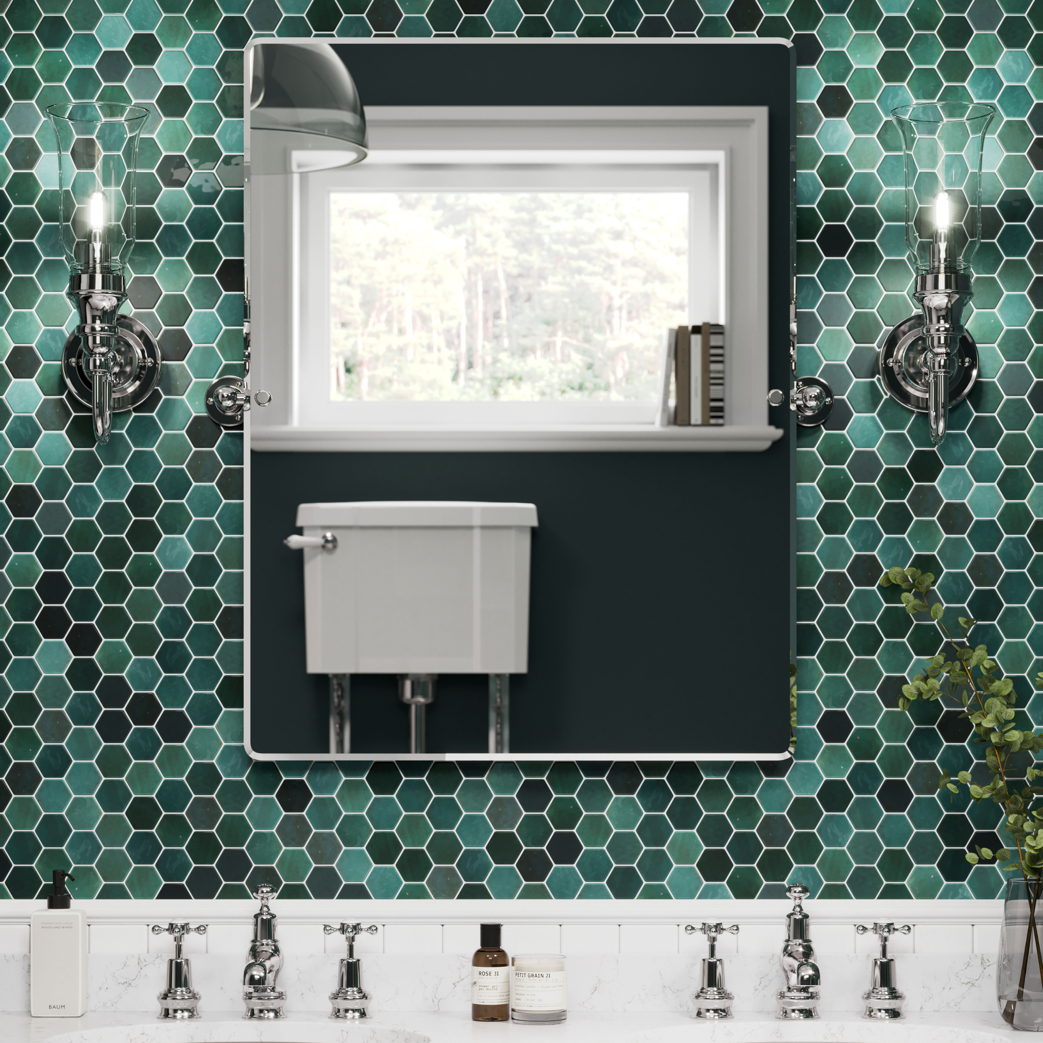 Burlington Rectangular Mirror with Fixings