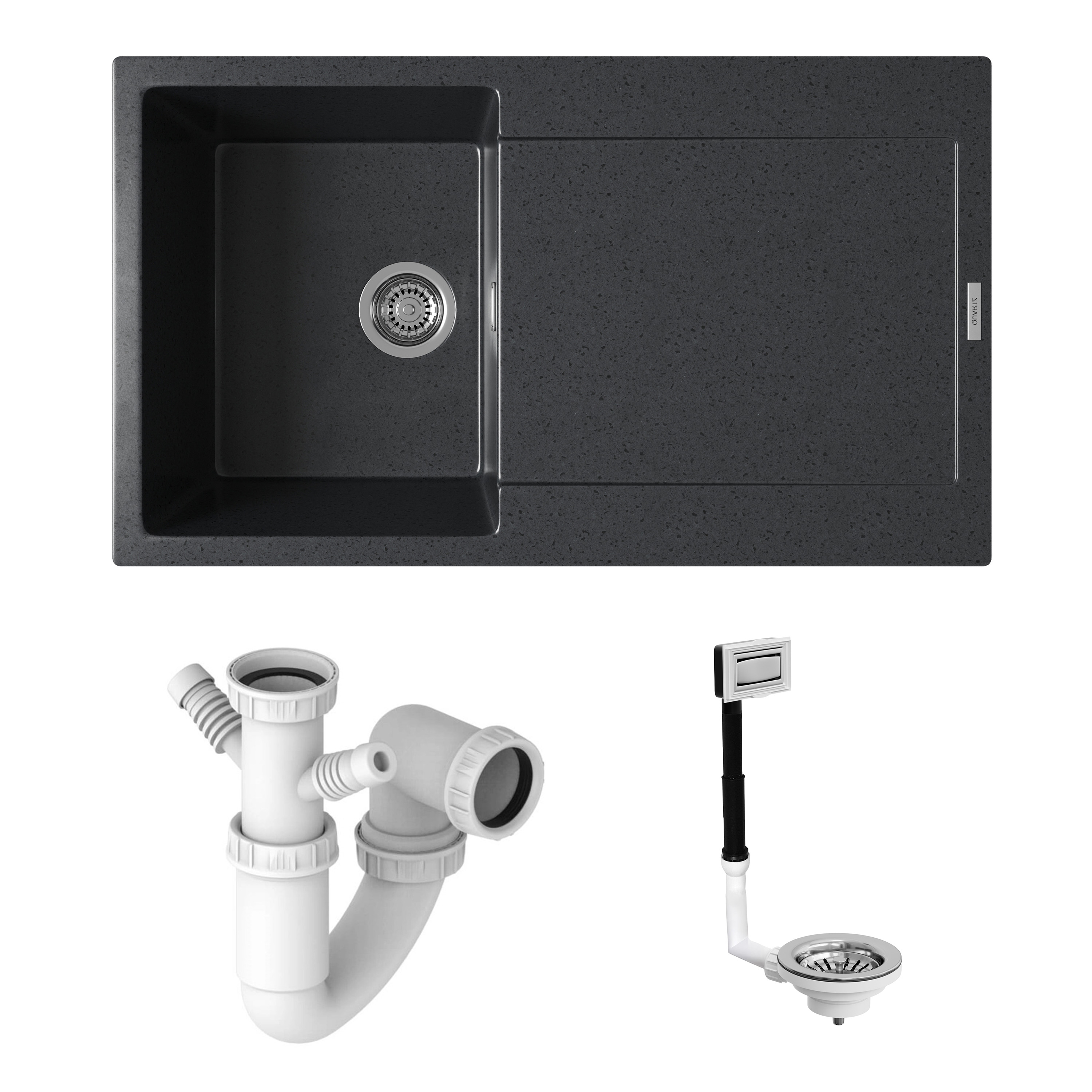 Vellamo Rocca Compact 1 Bowl Granite Composite Inset Kitchen Sink & Waste - 860 x 500mm